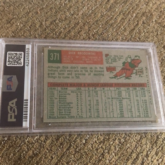 1959 Topps PSA Dock Brodowski #371 baseball card - Picture 2 of 3